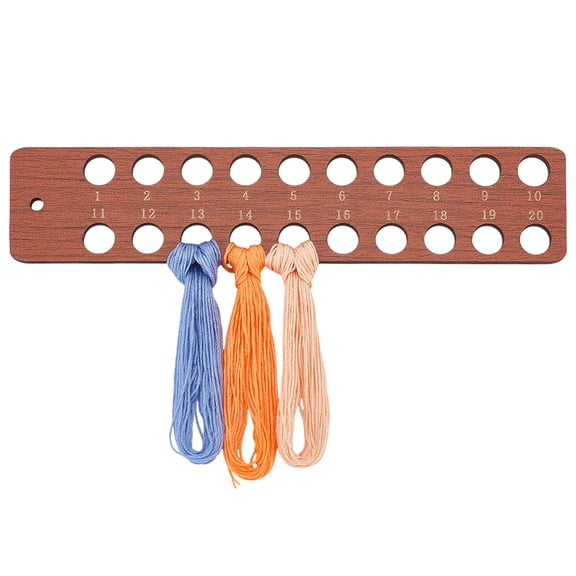 Embroidery Floss Holder 20 Holes Wood Embroidery Thread Organizer Embroidery Floss Bobbin Cardboard Thread Keeper Stitch Accessory