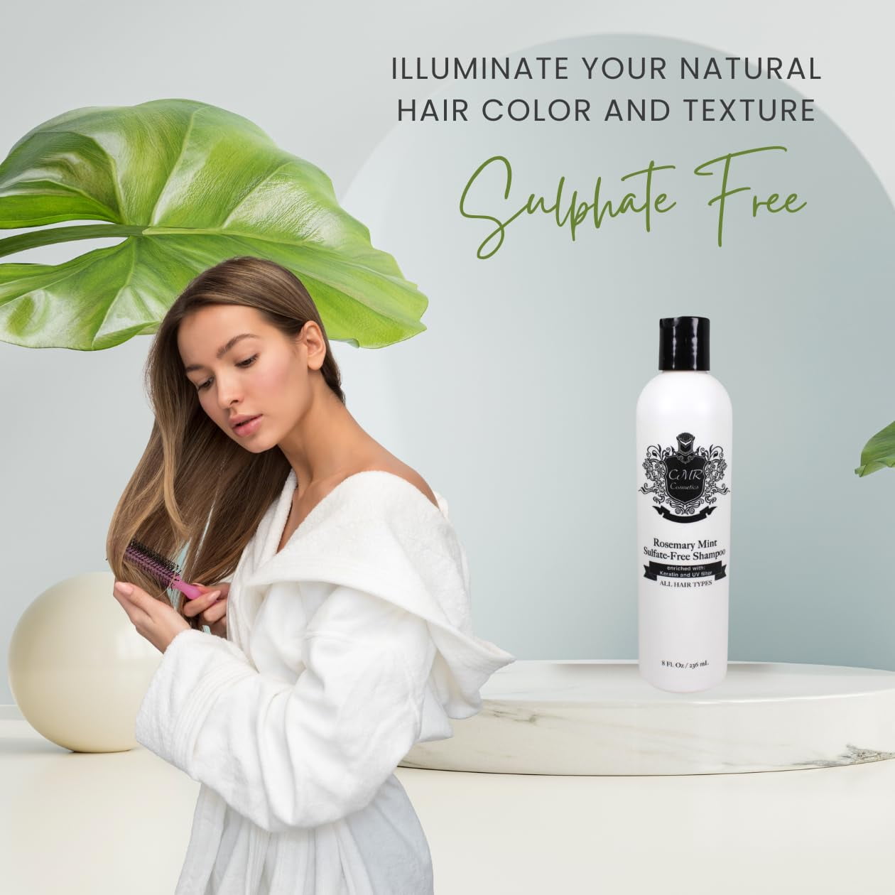 CMR Cosmetics Rosemary Mint Shampoo Sulfate-Free Herbal Hair Care for Scalp Revitalization, Cleansing & Nourishing  Cleanse for Healthy, Vibrant Hair