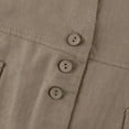 thumbnail image 5 of Fonma Women's Cotton Linen Sleeveless Vest Casual V Neck Button Down Blazer Waistcoat Jackets Khaki XL, 5 of 6