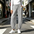 thumbnail image 6 of Yutgune Barrel Sweatpants Women High Waist Drawstring Sweatpants Women Baggy Side Seam Design, 6 of 9