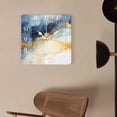 thumbnail image 4 of 14 Inch Wall Clock Battery Operated Square Clock Decorative for Office, Kitchen, Outdoor, Living Room，Gold Blue Marble Abstract Painting Creative, 4 of 4