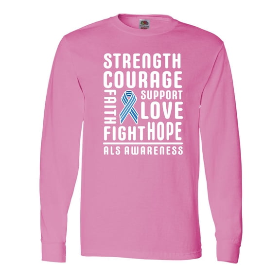 Inktastic ALS Awareness Strength Courage Support Long Sleeve T-Shirt