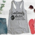 thumbnail image 2 of Emotionally Attached To Fictional Characters Tank Top, Ladies Racerback Tank, Book Lover English Teacher, Heather Gray, Small, 2 of 3