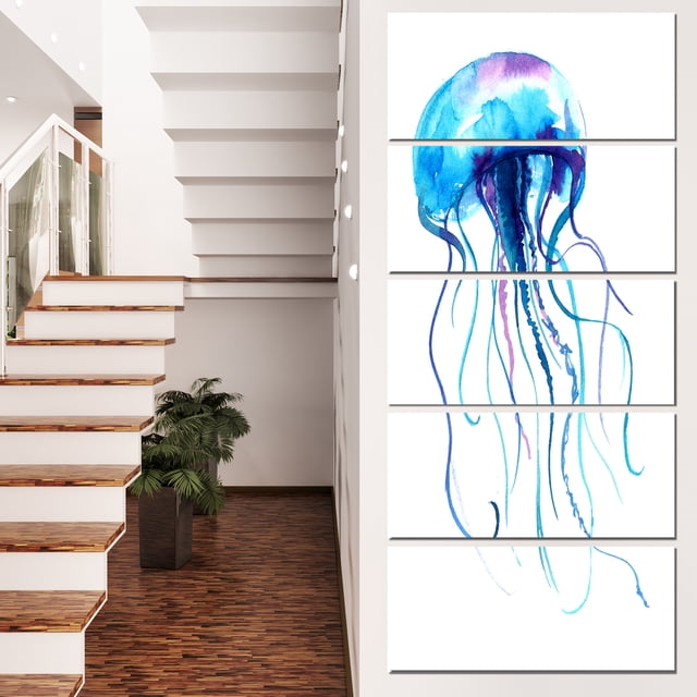 Large Light Blue Jellyfish - Animal Canvas Art Print