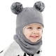 thumbnail image 2 of 1 Juego de bufanda y gorro de invierno para bebé, bufanda Unisex para niño pequeño (gris), 2 of 5