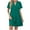 Green, variant on Toonshare Plus Size Women's Fashion Casual Spring Summer Short Sleeve V-Neck Mid-Calf Dress