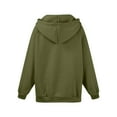 thumbnail image 5 of Dwellite Zip Up Hoodies Women 2025 Fall Winter Oversized Sweatshirs Casual Drawstring Pullover Tops Y2k Clothes Long Sleeve Jackets Army Green M, 5 of 5