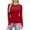 Red, variant on Women Casual Solid Color Round Neck Long Sleeved Slim Tight Fitting Pit Stripe Top Fall Clothes Outfits Basic Winter Clothing