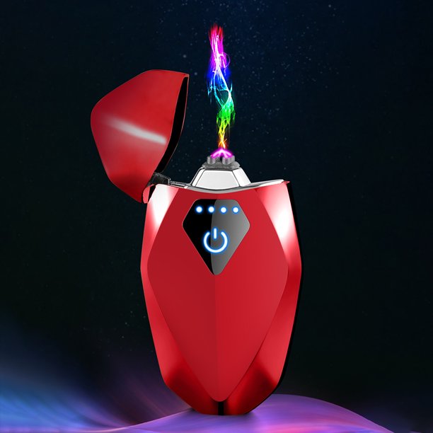 Teissuly Diamond Double Electric Lighter USB Rechargeable Lighter Plasma Lighter Cool Lighter Gift for Christmas Teissuly WER202312130077