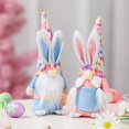 thumbnail image 4 of B Conejito de Pascua Gnomo hecho a mano conejo de peluche juguetes para adornos de muñecas primavera niños regalos de Pascua vacaciones fiesta en casa hogar D, 4 of 5