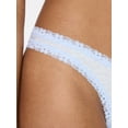thumbnail image 3 of No Boundaries Women's Thong Panty Cotton Lace, 1-pack, Sizes XS-XXXL, 3 of 4