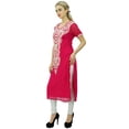 thumbnail image 6 of Bimba Georgette Designer Embroidered Kurtis Tunic Top Indian Straight Blouse, 6 of 8
