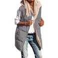 thumbnail image 2 of Women's Autumn Vest Sleeveless Fleece Jacket Plush Hoodie Pocket Long Warm Winter Jacket Jacket, 2 of 6