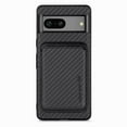 thumbnail image 3 of Cutyskin Carbon Fiber Texture PU Leather Case for Google Pixel 7a, with Detachable Card Holder, Compatible Magsafe Charging, Ultra Thin Design Shockproof Phone Case for Google Pixel 7a, Black, 3 of 6