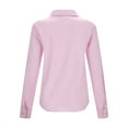 thumbnail image 3 of Gubotare Womens Long Sleeve Shirts V Neck Collared Button Down Shirt Tops (Pink,4XL), 3 of 5