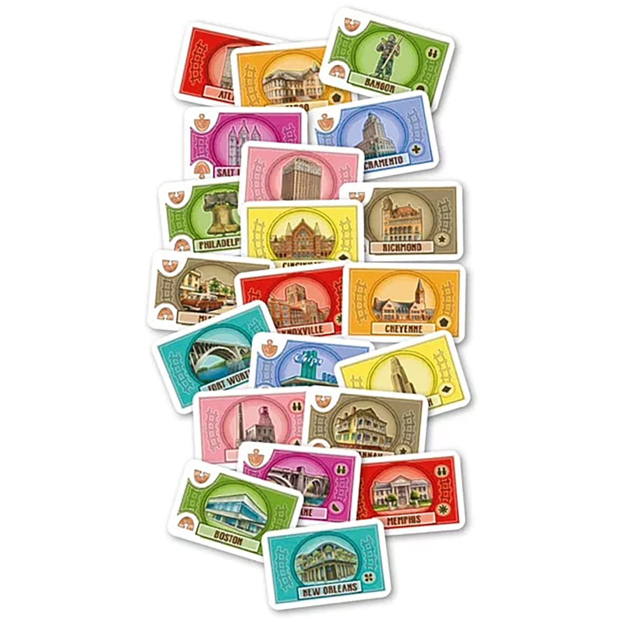 Rio Grande Games: Free Ride USA - Railroad Development Strategy Board Game, 1950s America Themed Train Game, Connect Cities, Ages 14+, 1-5 Players