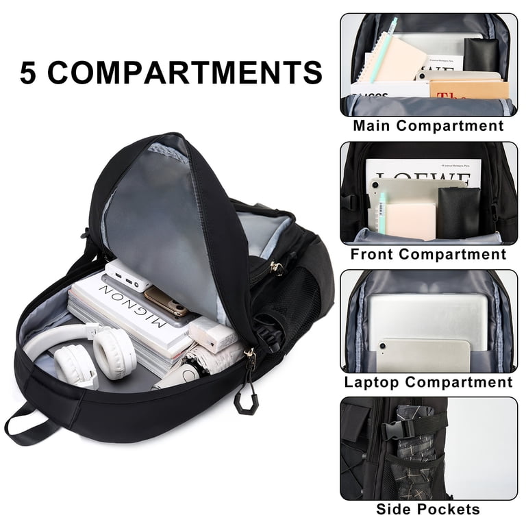 Dakimoe School Backpack, 15.6" Laptop Sleeve, Black photo 8
