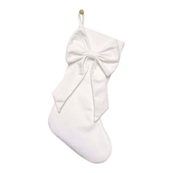 Christmas Bowknot Velvet Stockings - Solid Color Festive Decor Socks, Candy Gift Storage Bags, Fireplace Hanging Christmas Decor