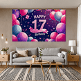 thumbnail image 6 of Sparkling 17th Birthday Banner with Balloons Confetti and Gift Background Backdrop Party Decoration for Photography Props Birthday Party Decorations Celebration Event Photo Booth Decor, 6 of 7