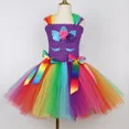 thumbnail image 5 of Disfraz de unicornio para niñas, fiesta de cumpleaños, vestidos de tutú, vestido de princesa unicornio con flores de arco iris, disfraces de Halloween para niñas pequeñas, 5 of 5