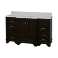 thumbnail image 2 of KBC Nantucket 60" Wood Single Bathroom Vanity w/ Quartz Stone in Chocolate, 2 of 8