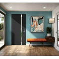 thumbnail image 4 of Front Exterior Prehung Steel Door / Cynex 6777 Black / Stainless Inserts Single Modern Painted-W32" x H80"-Right-hand Inswing, 4 of 7