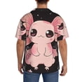 thumbnail image 3 of Fotbe Cute Axolotl Sakura Blossoms B Camisa Estampada de Manga Corta para Hombre, Casual de Verano, Estilo Playero, Sin Arrugas-Large, 3 of 5