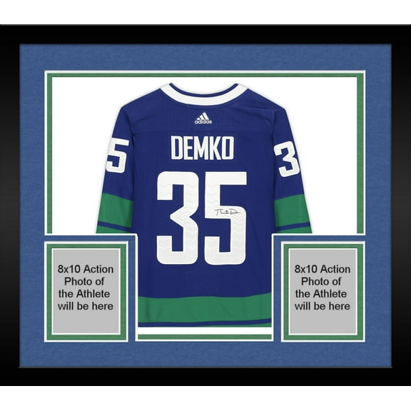 Framed Thatcher Demko Vancouver Canucks Autographed Blue Alternate Adidas Authentic Jersey - Fanatics Authentic Certified