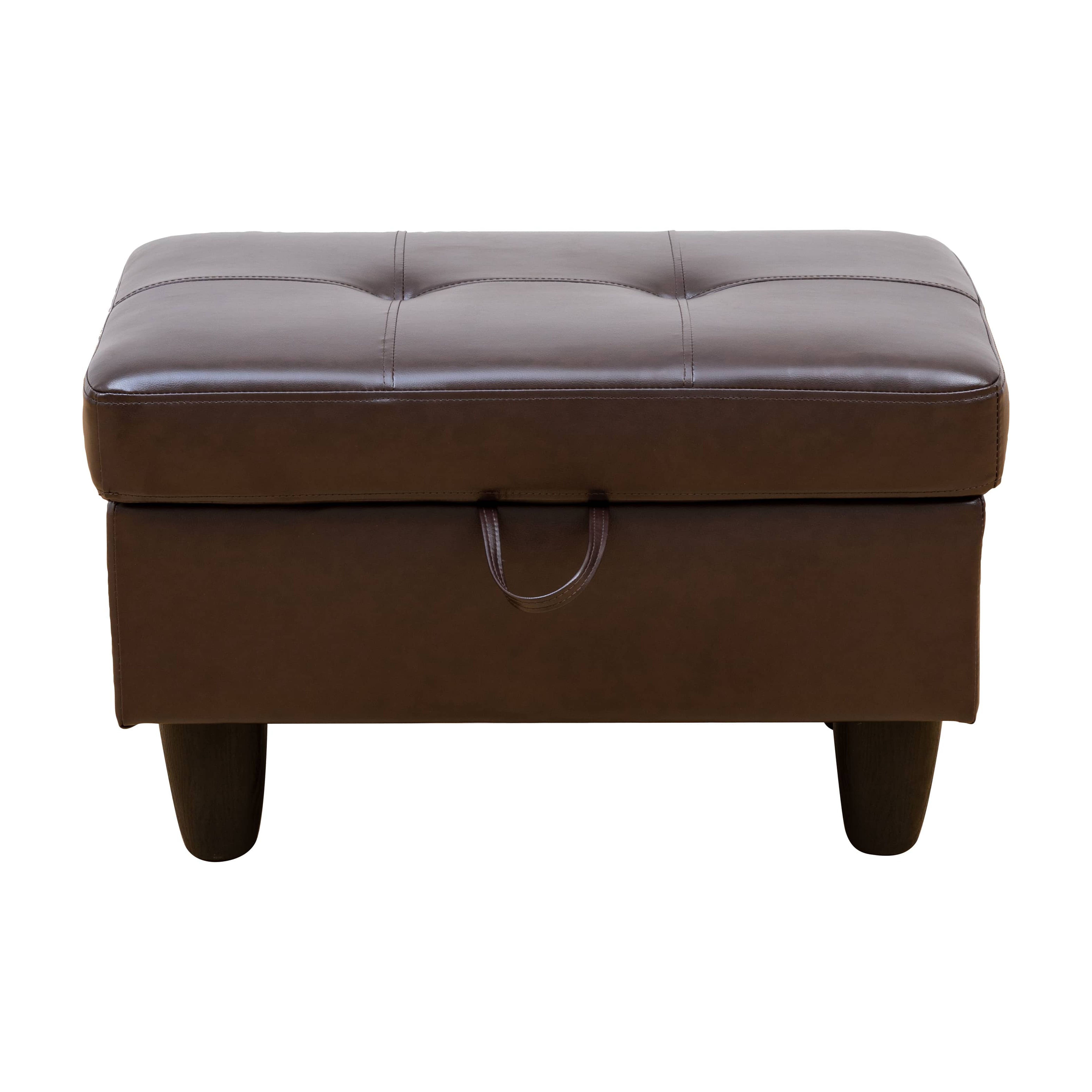 MAYEERTY 97" Modern 3-Piece Faux Leather Upholstery Sectional Couch for Living Room，Brown