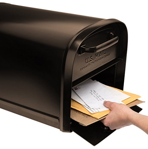 Architectural Mailboxes Oasis® 360™ Secure, Heavy duty, Steel Metal Post Mounted Mail Box for outside, Rubbed BronzeLarge Curbside Mailbox with Magnetic Latch & Lockable Double Doors
