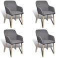 thumbnail image 3 of 2/4/6 Upholstered Dining Side Chair Oak Frame w/ Armrest Dark Gray, 3 of 11