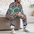 thumbnail image 7 of Fotbe Colorful With Blue Oriental Pattern Long Sleeve Pajama Set for Men,Sleepwear Set,2-piece Loungewear Set,Soft PJs Comfy Nightwear with Pockets-X-Large, 7 of 7