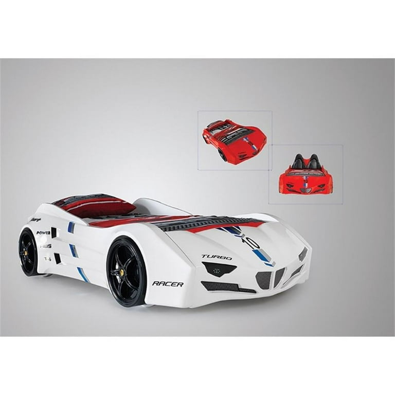 ベッドフレーム titi racer car bed Titi Racer Kids' Twin Size Police Car Bed with LED Lights