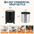 thumbnail image 5 of Electric Soup Warmer, 10.5QT Commercial Soup Kettle with Hinged Lid and Detachable Insert Pot, 86-195 ℉ Adjustable Temperature 304 Stainless Steel Soup Warmer for Restaurants and Home, 5 of 6