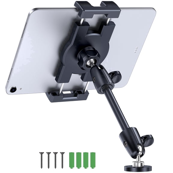 CreaDream Aluminum Adjustable Tablet Mount, Drill Base Car Wall Boat Holder for 4.7-13 inch iPads Phones