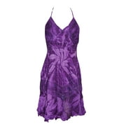 Mogul Women's Sundress Purple Halter Backless Sexy Beach Dresses