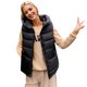 thumbnail image 1 of Chaqueta gruesa sólida Gibobby Mujer invierno cálido Chaleco corto Sin mangas Con capucha negro M, 1 of 4