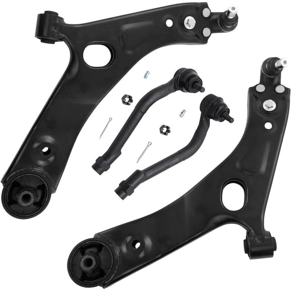 Detroit Axle - 4pc Front Lower Control Arms Kit for 2010-2015 Hyundai Tucson 2011-2016 Kia Sportage, 2 Lower Control Arms with Ball Joint Assembly 2 Outer Tie Rods 2012 2013 2014 Replacement