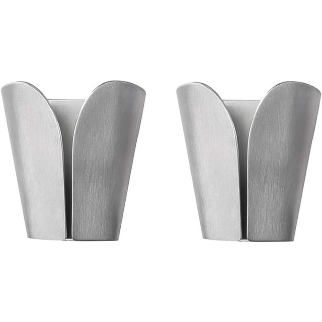 Kitchen Towel Holder Adhesive Hook Wall Hook Kitchen Towel Holder Stainless Steel Tea Towel Holder Bathroom Coat Rack Bracket Hooks 2 Pieces Modern Brushed,