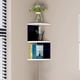 thumbnail image 4 of Estante de esquina para muebles de oficina en casa, estante de esquina sin perforaciones, organizador de pared para dormitorio, sala de estar, estantería de esquina, armario de cocina, estante de alma, 4 of 6