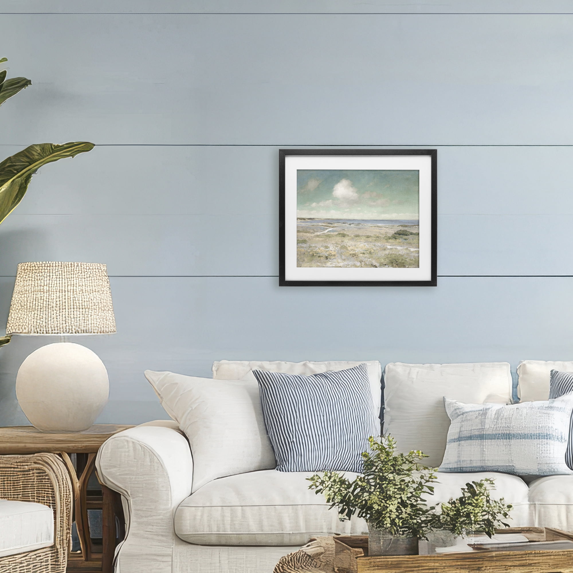 Stupell Industries Water View with Clouds Black Framed Print Under Glass, design by Christy McKee