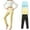 Yellow+Light Blue+Balck, variant on Miqool 3 Pack Girls Leggings with Pockets Kids Dance Running Yoga Athletic Leggings High Waist Tights Pants for School Wearing, Size 3-10Y
