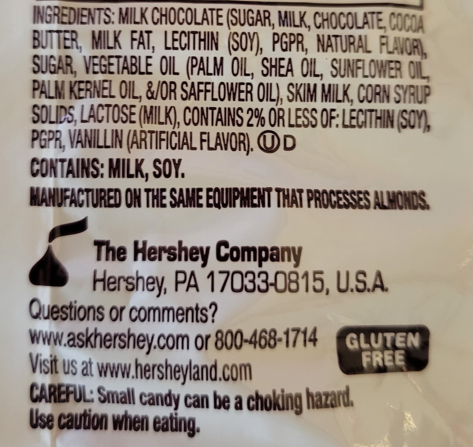 Valentine's Hershey's Hugs Milk Chocolate Hugged BY White Crème 10.1 oz Bag - Pack of 2