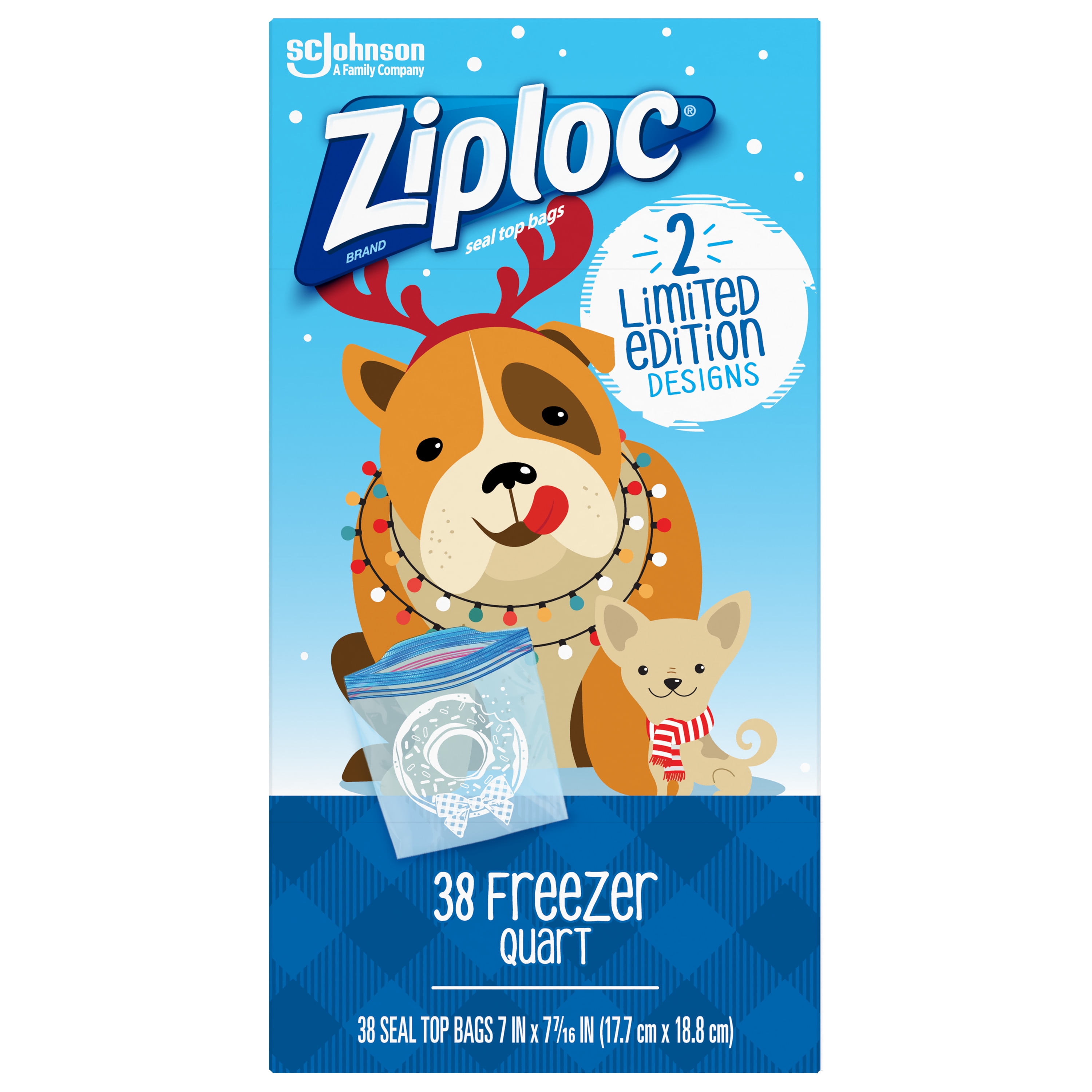 Ziploc Seal Top Freezer Bag, Gallon, 38-count, 4-pack