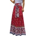 thumbnail image 1 of Gibobby faldas deportivas para mujer Falda estampada de tamaño Falda bohemia plisada suelta con oscilante grande informal(Rojo， XL), 1 of 5