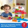 thumbnail image 2 of Fisher-Price Little People Disney Jr Mickey Mouse & Goofy’s Silly Sounds Diner Toddler Playset, 2 of 6
