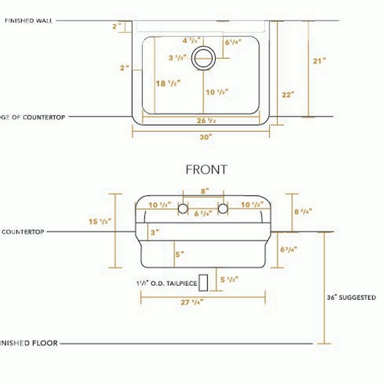 Old Fashioned Country Fireclay Utility Sink with High Backsplash