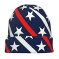 thumbnail image 7 of Xecao Patriotic Star Print Beanie Knitted Hat for Men Women, Winter Fashion Knit Cuffed Caps Unisex, 7 of 7