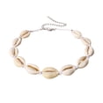 thumbnail image 1 of WORGEOUS Collar de gargantilla de concha para mujer, hecho a mano, moda de verano, collar con estilo de joyería (blanco), 1 of 9