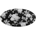 thumbnail image 5 of Black And White Roses Round Carpet Circle Rug Outdoor Patio Area Rug Washable Large Area Rugs Hallway Room Decor Fitness Mats, 5 of 8
